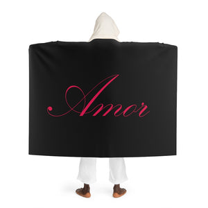 Hooded Sherpa Fleece "Amor" Blanket