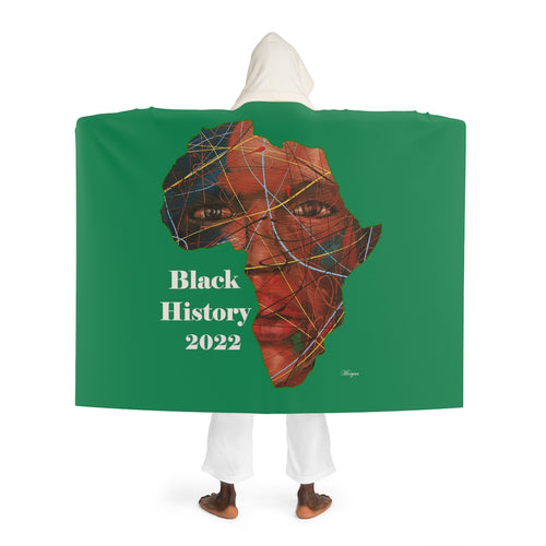 Hooded Sherpa Fleece Black History 2022 Blanket